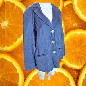 L.L. Bean‎ Women's Navy Everyday Capsule 3-Button Lined Blazer Jacket Size 18W